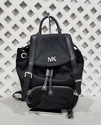 #ad Michael Kors Black Mini Backpack Purse W COA