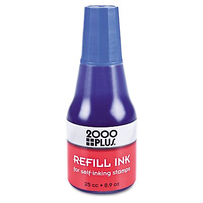 #ad 032961 Self Inking Refill Ink Blue 0.9 oz. Bottle