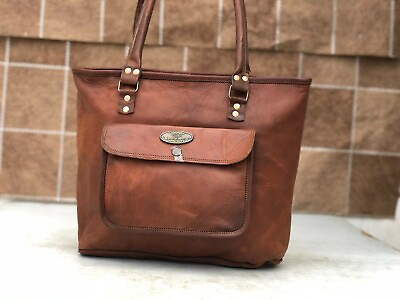 #ad New Women#x27;s Leather Shopping Shoulder Satchel Tote Hand Bag 16 Inch Large