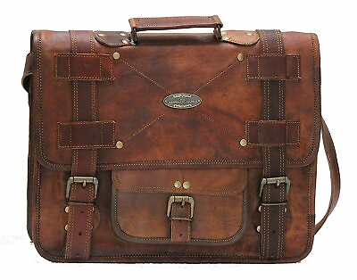 #ad #ad Leather Messenger Bags For Men Women Briefcase Laptop Computer Bag 18 inch Bag