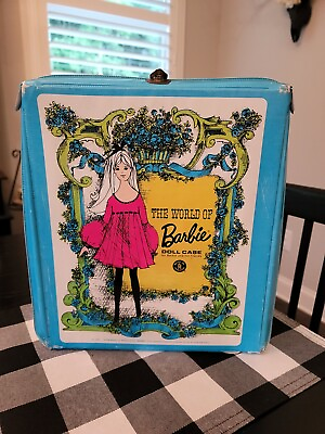 #ad Vintage 1968 The World of Barbie Doll Clothes Toy Carry Case MATTEL No. 1002 EUC