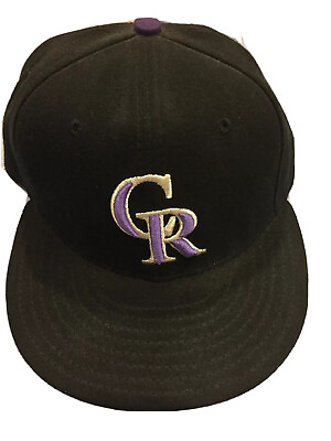 #ad Colorado Rockies GAME 59Fifty Fitted Hat Black MLB Cap New Era 7 1 8 56.8 CM