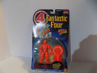 #ad Human Torch Fantastic Four 4 Action Figure 1994 Toy Biz Marvel Comics Q