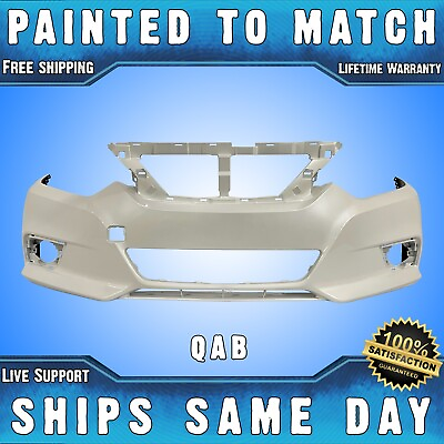 #ad NEW *Painted QAB Pearl White* Front Bumper Cover for 2016 2018 Nissan Altima