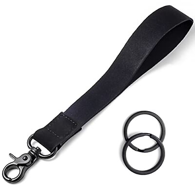 Hand Wrist Lanyard Key Chain Holder Black Wristlet Strap for Key for Women amp; ...