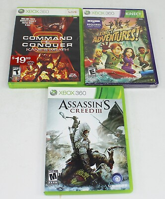 #ad Xbox 360 Video Game Lot 3 Different Video Games Complete with Manuals 1 Sealed
