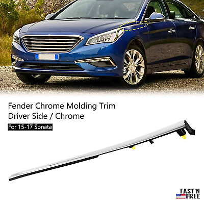 #ad Fit 2015 2017 Hyundai Sonata Chrome Front Fender Molding Trim Driver Side Left