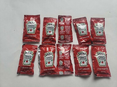 #ad Heinz Tomato Ketchup 9g Single Serve Portion 10 Packets new 2021 Emergency Fast