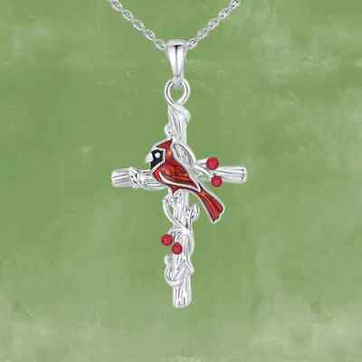 #ad Trendy Red Bird Cross Necklace For Ladies And Girls Birthday Christmas