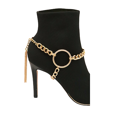 #ad Women Gold Chain Boot Bracelet Shoe Circle Under Charm Tassel Fashion Jewelry