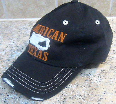 #ad CAP HAT BY REIGN AMERICAN TEXAS BLACK NEW DISTRESSED LOOK AT FACTORY