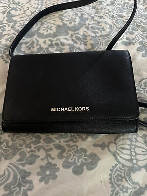 #ad Michael Kors Crossbody Wallet Black