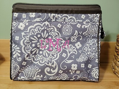 #ad Thirty one Travel make up cosmetic Deluxe Beauty bag Woodblock Floral 31