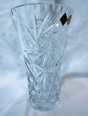#ad Crystal Bohemia Cut Vase 21 cm