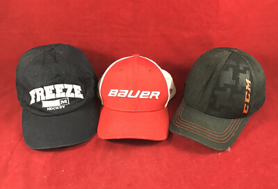 #ad Lot of 3 CCM 2 Bauer 1 Hockey Trucker Mesh Snapback M L Fitted Hats Hat Cap