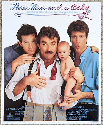 #ad Three Man amp; A Baby 1987 Home Video Movie Poster 18X22 Rolled 1 Sheet