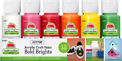 #ad Acrylic Paint Set Essentials 12 24 Fl Oz Pack of 1 Satin Finish 	Non Toxic