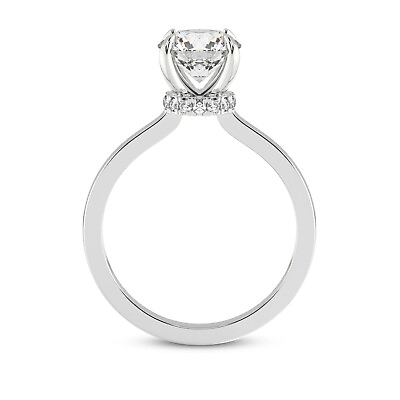 #ad IGI Certified Lab Created Diamond Ring 14K or 18K Gold Mystic Secret Halo Ring