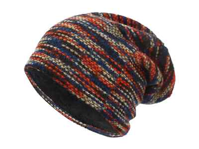 #ad Knitted Hat Skullies Beanies Winter Men Women Bonnet Striped Caps Warm Baggy New