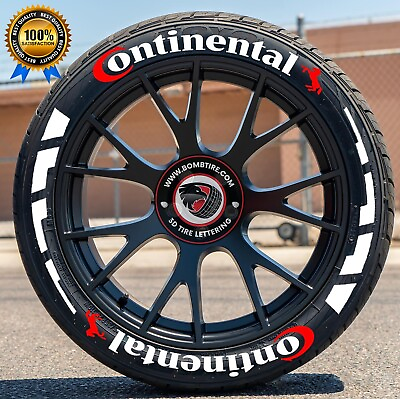 #ad Permanent Tire Lettering Continental StickerStrip Rubber Letters 1.00quot; 4 Wheels