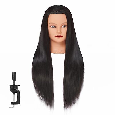 #ad Mannequin Head 26quot; 28quot; Super Long Synthetic Fiber Hair Manikin Head Styling H...