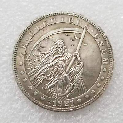 #ad Hobo Coin Hobo Nickel Coin Skull Grim Reaper Controlling Life and Death Y1