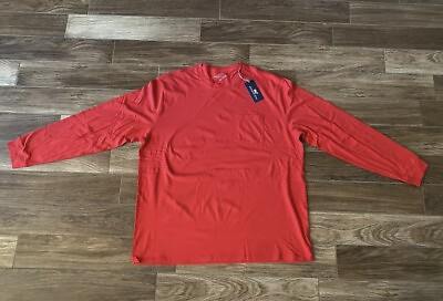 #ad NEW WITH TAGS Men’s Vineyard Vines T Shirt RED 2XL Long Sleeve Solid Color Shirt