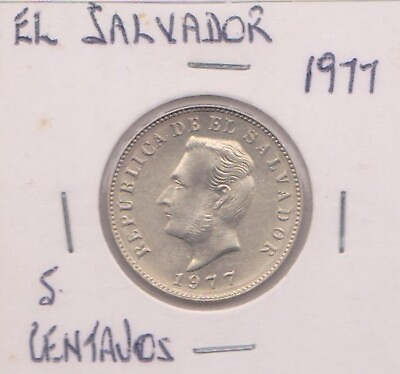 #ad H203 40 1975 El Salvador 5 Centavos Coin AO