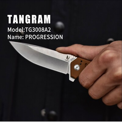 #ad Tangram Folding Knife G10 Handle ACUTO440 Blade Steel Hunting Knife TG3008A2