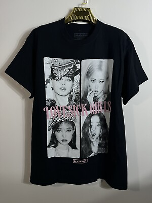#ad Blackpink Lovesick Girls Black Pink Kpop Graphic T Shirt Large Black Band Tee