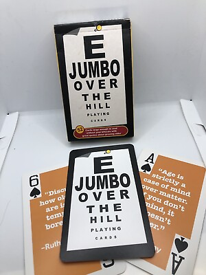 #ad JUMBO Over The Hill Playing Cards 52 Large Print Funny Quotes Growing Older 2001