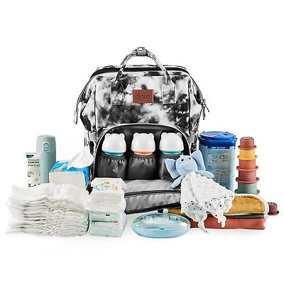 #ad Tie Dye Mom Backpack Diaper Bags Portable Folding Multifunction Baby Diaper Bag