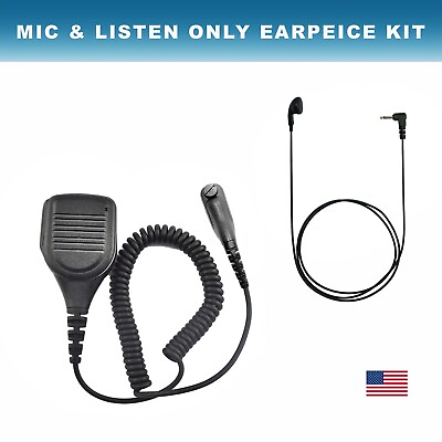 #ad Speaker Mic with 3.5mm listen only Earbud Earpiece for Motorola MTP850s XPR7580