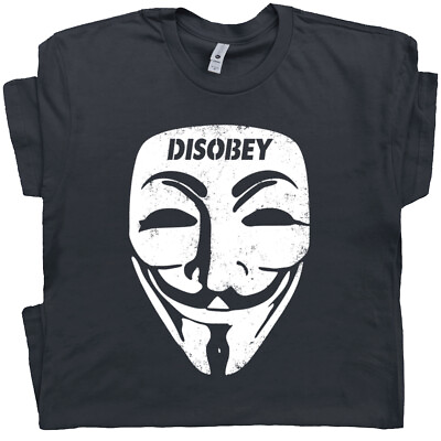 #ad Guy Fawkes T Shirt Mask Disobey Anarchy V For Vendetta Hacker Political Graphic