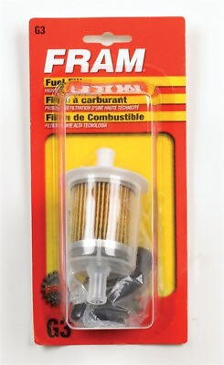 #ad Fram G3 3 8 in. Tube Connector Nylon In Line Fuel Filter 3.672 H x 1.75 Dia. in.
