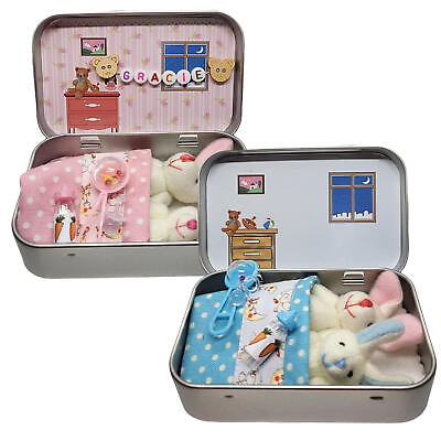 #ad Easter Tiny Bunny Plush Toy Pocket TinStuffed Tiny Rabbit In A Box