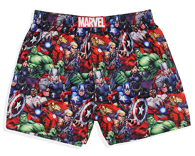 #ad Marvel Men#x27;s Avengers Superhero Characters Repeat Print Boxers Underwear