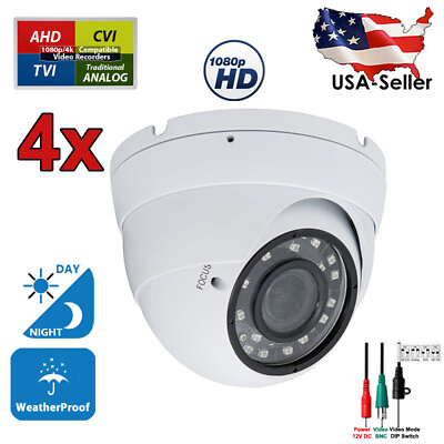 #ad 4x 1080p Outdoor Indoor Day Night Vision CCTV Security Camera TVI CVI AHD Analog