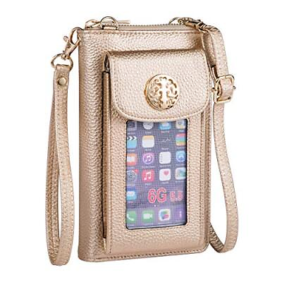 #ad Wristlet Wallet Cell Phone Purse Small Cross Body Bags for Women Gold
