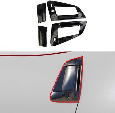 #ad ​Carbon Fiber Style Exterior Door Bowl Handle Trim Cover Fit For Nissan 370Z