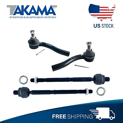 #ad Front Outer Tie rod Inner Tie Rod Ends For 2012 2016 Honda CRV RH LH 4pcs