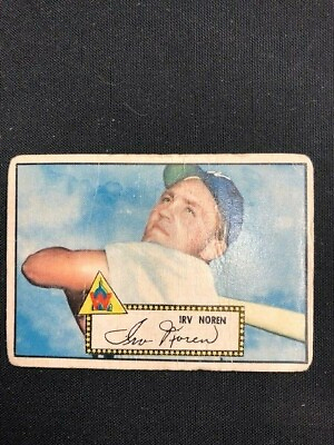 #ad 1952 Topps Baseball Irv Noren Card #40 Washington Senators