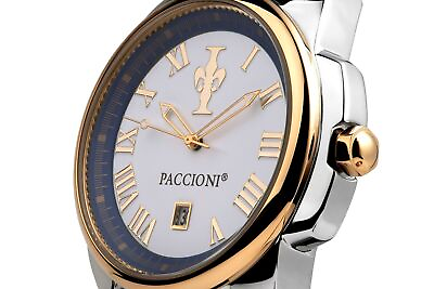 #ad Two Tone Watch by PACCIONI Elegante Positivo Choice Of 4x Straps