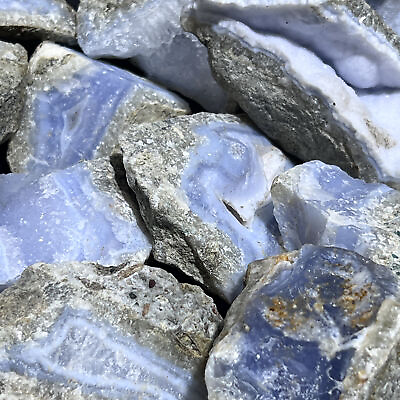 #ad Blue Lace Agate Rough 1 Kilo 2.2 LBs Bulk Wholesale Lot Raw Natural Gemstones
