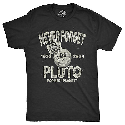 #ad Mens Never Forget Pluto T Shirt Funny Outer Space Planets Joke Tee For Guys