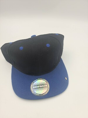 #ad Snapback Hat Classic Hip Hop Style Flat Brim Baseball Cap Solid Color Black Blue