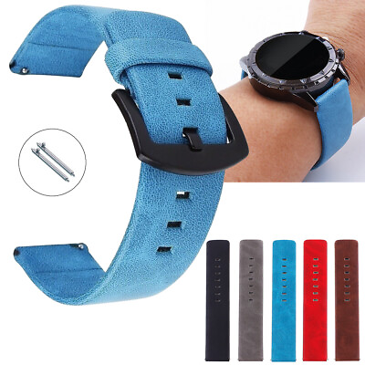 #ad 20mm Genuine Leather Watch Band Strap Bracelet For Samsung Garmin Universal US