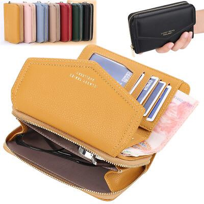 #ad RFID Blocking Women Small Clutch Leather Wallet Credit Card Holder Trifold Purse