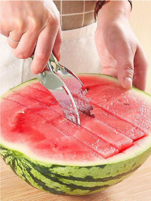 #ad 1pc Watermelon Slicer Cutter Knife Server Corer Scoop Kitchen Knife Tool