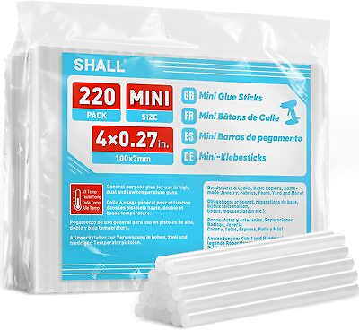 #ad SHALL 220 PCS 7MM 11MM Clear Glue Sticks Hot Melt for Arts Craft DIY Kit Set